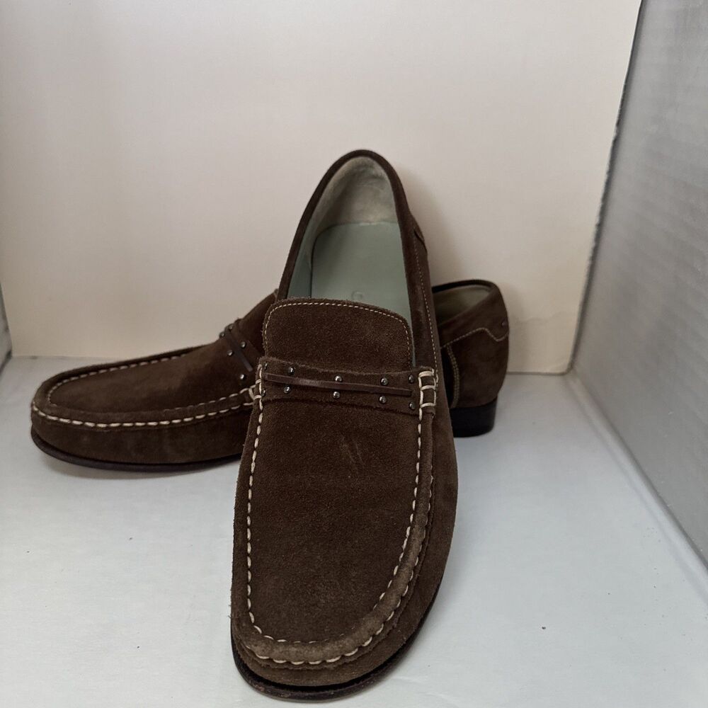 Cole Haan women's brown suede w/studs moc toe slip on loafer shoes size US 8.5